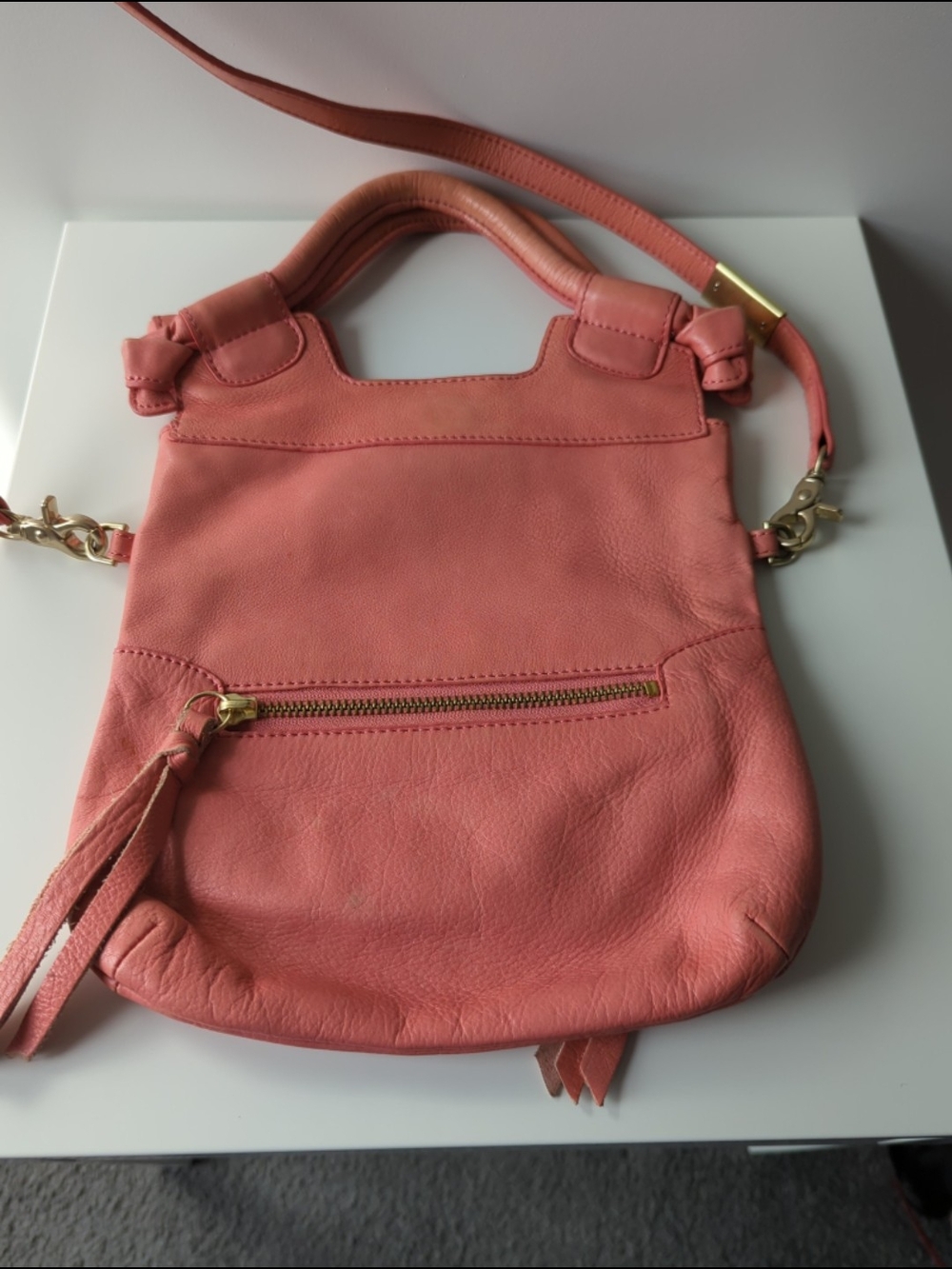 Foley+Corrina Womens Coral Leather Crossbody Bag